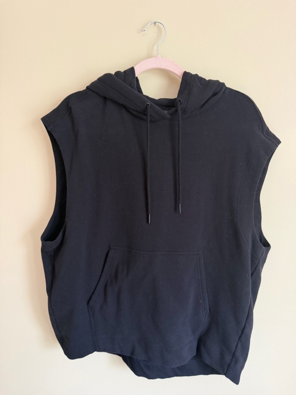 Athleta Black Sleeveless Hooded Top
